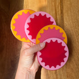 Pink Resin Mix Coaster Set