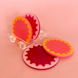Pink Resin Mix Coaster Set